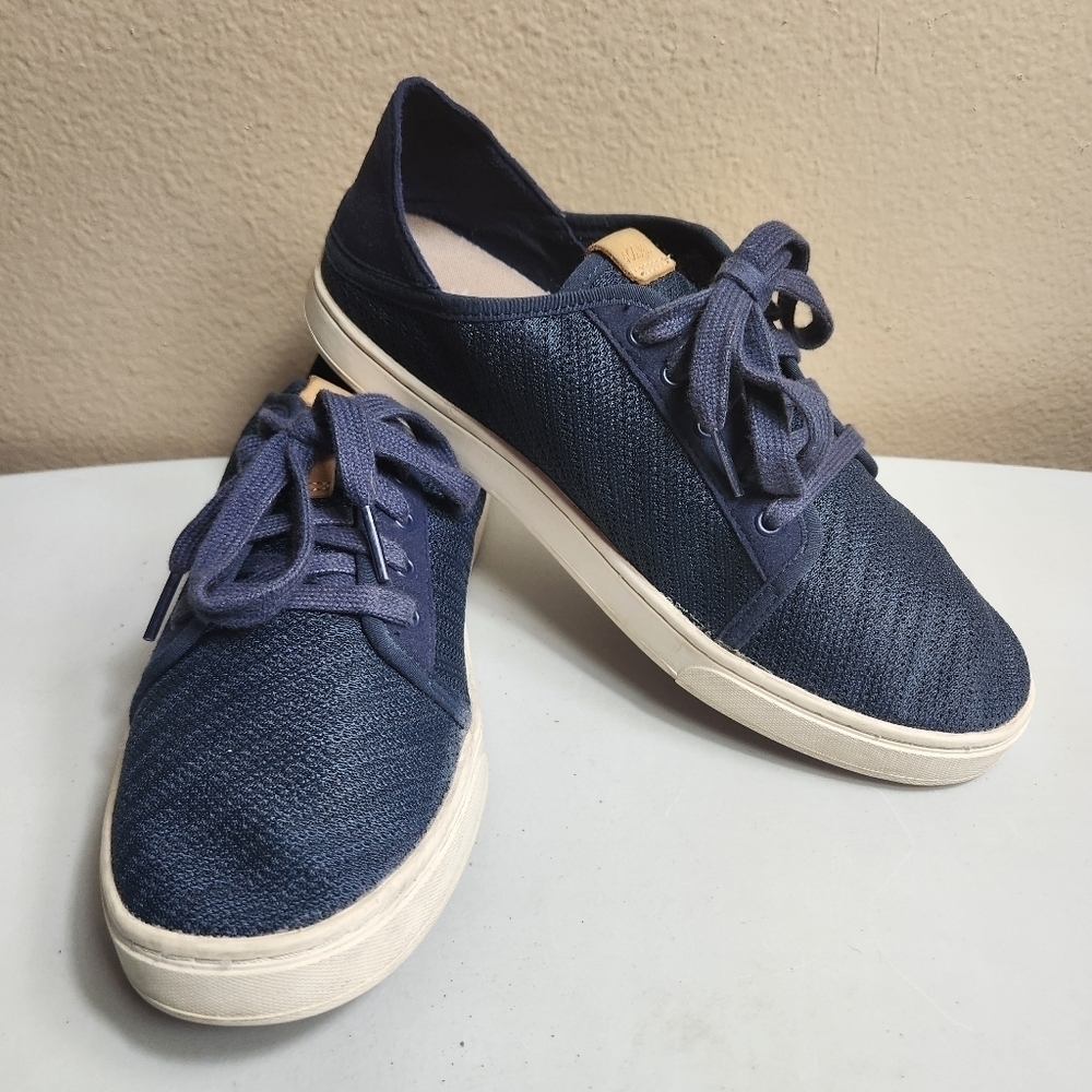 Olukai 20379 Dede Pehuea Li Womens Navy Lace Up Sneakers-Size 9